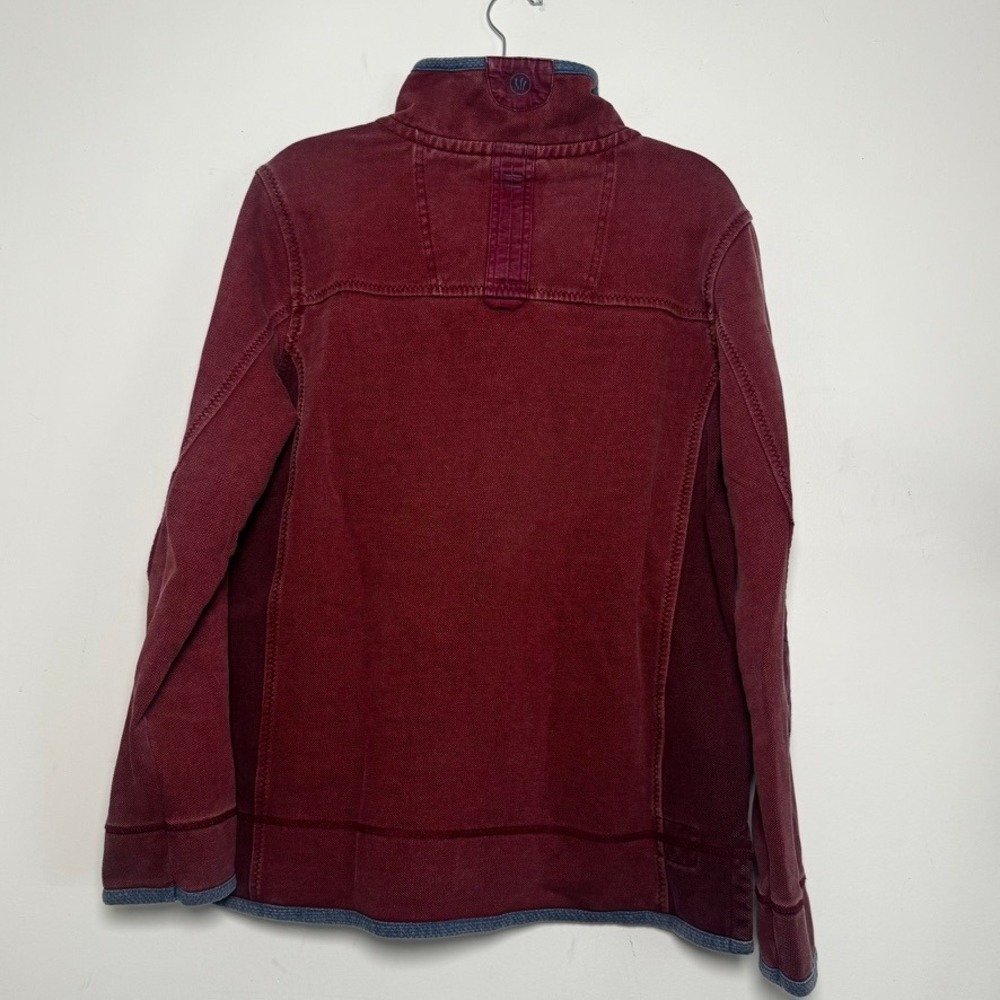 FatFace Airlie Quarter Zip Sweatshirt Mens L Red Russet Vintage Pique Pullover - Picture 5 of 9